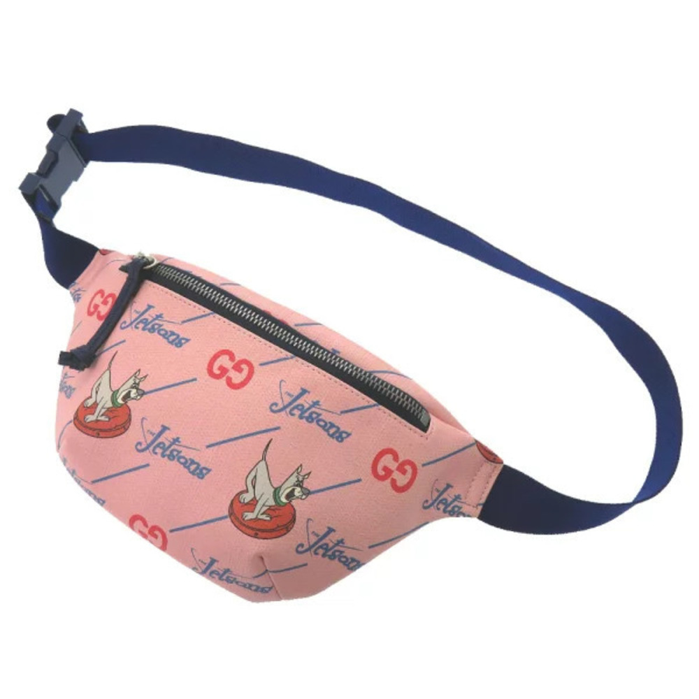 Gucci The Jetsons Waist Bag Leather Pink Blue Body